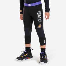 Kids' Basketball 3/4 Leggings 500 - NBA Los Angeles Lakers/Black Kids' Basketball 3/4 Leggings 500 - NBA Los Angeles Lakers/Black