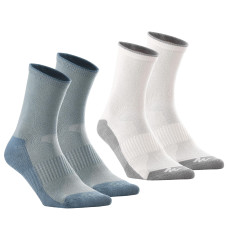 Kids' Hiking High Socks MH100 2-Pack - grey Kids' Hiking High Socks MH100 2-Pack - grey