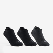 Kids' Low-Cut Tennis Socks Tri-Pack RS 160 - Black/Black/Grey