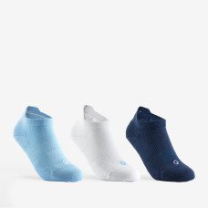 Kids' Low Tennis Socks RS 160 Tri-Pack - Blue/White