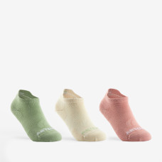 Kids' Low Tennis Socks RS 160 Tri-Pack - Green/Beige/Pink