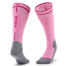 KIDS' SKI AND SNOWBOARD SOCKS 100 - PINK