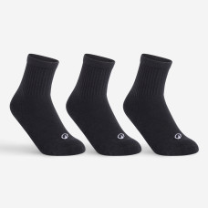 Kids' Tennis Socks RS100 High Tri-Pack - Black