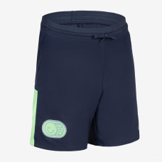 Kids' Football Shorts Viralto - Navy with Green Strip