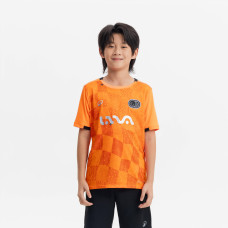 Kids' Short-Sleeved Football Shirt Viralto Kids Check - Orange/Black