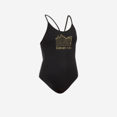 GIRL'S ONE-PIECE SWIMSUIT 100 BLACK GIRL'S ONE-PIECE SWIMSUIT 100 BLACK