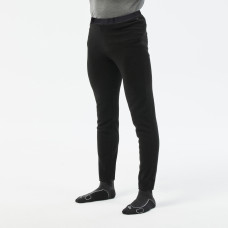 Men's fleece trekking tights, MH100 - Black