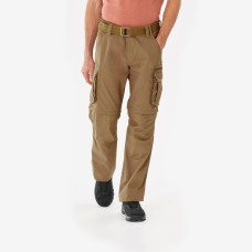 Men's Travel Trekking Zip-Off Cargo Trousers - Travel 500 Zip-Off - Bronze Brown