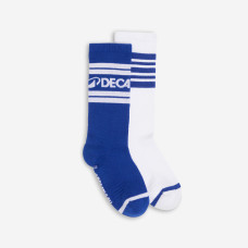 Mid-calf socks, blue and white, pack of 2