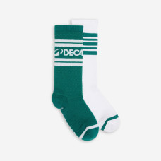 Mid calf socks, green and white, pack of 2 Mid calf socks, green and white, pack of 2