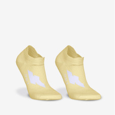 Pack of 2 pairs of Run500 thin invisible running socks - yellow