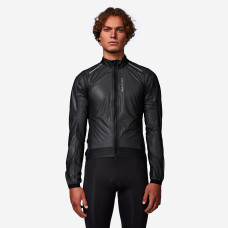 Men's Long-Sleeved Road Cycling Rain Jacket Racer Ultralight - Black