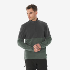 Men's mountain hiking fleece jacket, MH500 Half Zip - Green