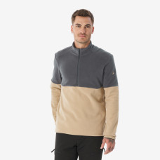 Men's Mountain Walking Half-zip Fleece MH500 - Beige