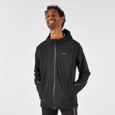 Men's waterproof trail running jacket, KIPRUN Run 500 - Black
