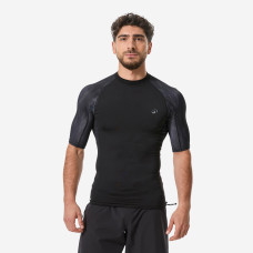 Men's short-sleeved UV-protection surfing T-Shirt - 500 Black Beast