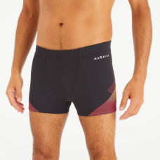 Men's swimming boxer - 500 Fiti black tria red