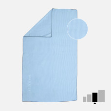 Swimming Striped Microfibre Towel Size L 80 x 130 cm - Light Grey