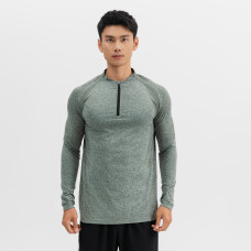 Men cardio half-zip long-sleeved T-shirt 900-khaki green Men cardio half-zip long-sleeved T-shirt 900-khaki green