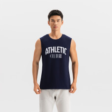 Men's Cotton Training Tank Top Cosmeto 500 - Blue/Black Men's Cotton Training Tank Top Cosmeto 500 - Blue/Black