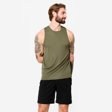 Men's Fitness Breathable Tank Top - Khaki Green Men's Fitness Breathable Tank Top - Khaki Green