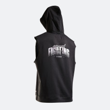 Men's Loose Boxing Tank Top Hoodie - Black