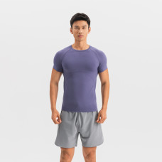 MEN STRENGTH TRAINING SLIM SEAMLESS T-SHIRT--foggy purple MEN STRENGTH TRAINING SLIM SEAMLESS T-SHIRT--foggy purple