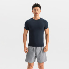 MEN STRENGTH TRAINING SLIM SEAMLESS T-SHIRT--graphite grey MEN STRENGTH TRAINING SLIM SEAMLESS T-SHIRT--graphite grey