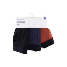 Men's Breathable Microfibre Boxers Tri-Pack - Black/Blue/Red