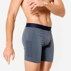 Men's Long Seamless Boxers - Mottled Blue