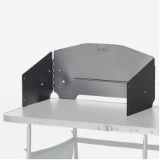 Adjustable Windshield for a Campsite Cooking Table or Worktop