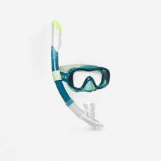 Adult Snorkelling Kit 100 COMFORT Mask and DRYTOP Snorkel Green