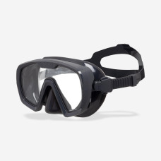 Anti-fog diving mask - 100 Mono silicone strap Black Grey