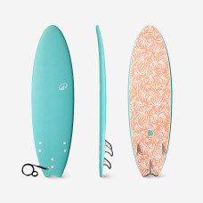 Foam surfboard 6'6 swallow tail 55L - turquoise