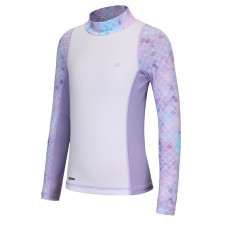 Girls' surfing UV-protection t-shirt long sleeve 500 - MERMAID PURPLE