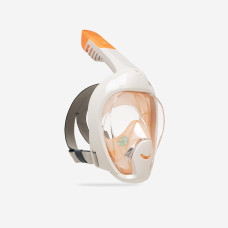 Kids' Easybreath surface mask XS (ages 6-10) - WITH BAG - Beige and Orange