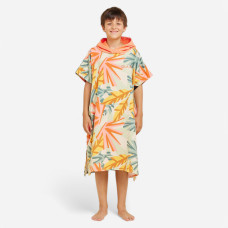 Kids' Surf Poncho 135 to 160 cm - 550 Jungle coral pink