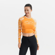 Women's long sleeve uv-protection surfing top 100 sunny TIEDYE ORANGE