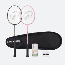 ADULT BADMINTON RACKET BR 190 SET PARTNER BLACK PINK