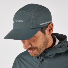 Adult Running Cap - Kiprun Water Repellent 5 Panels Khaki
