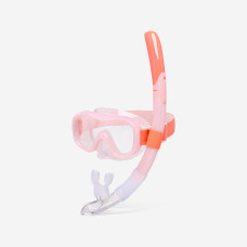 Adult snorkelling anti-fog mask and valve snorkel set, 100 pink
