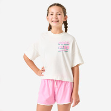 Girls' Oversize Cotton T-Shirt - White