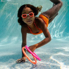 Kid's swimming goggles, Xbase orange tinted pink orange blue