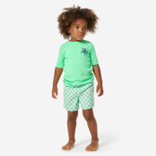 Kids' surfing UV-protection t-shirt - 100 Poulpy green