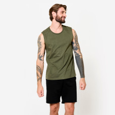 Men's Stretch Fitness Tank Top - Khaki Green