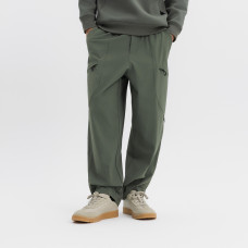 Sportswear men zipper tapered pants-ash khaki green