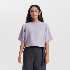 Sportswear T-shirt woven pocket W -smoked purple
