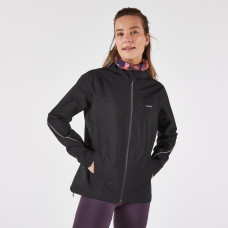 Women's waterproof, breathable trail running jacket, KIPRUN Run 500 black