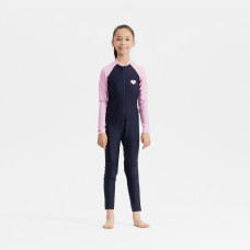 Girls' long sleeve swimsuit UV Combiswim 100 - NAVY/PINK