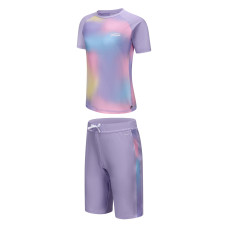 swimming GIRL two-piece mid-leg shorty  GRADIENT MAUVE